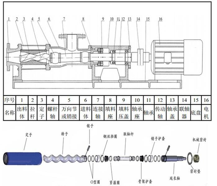 G型螺杆泵结构图